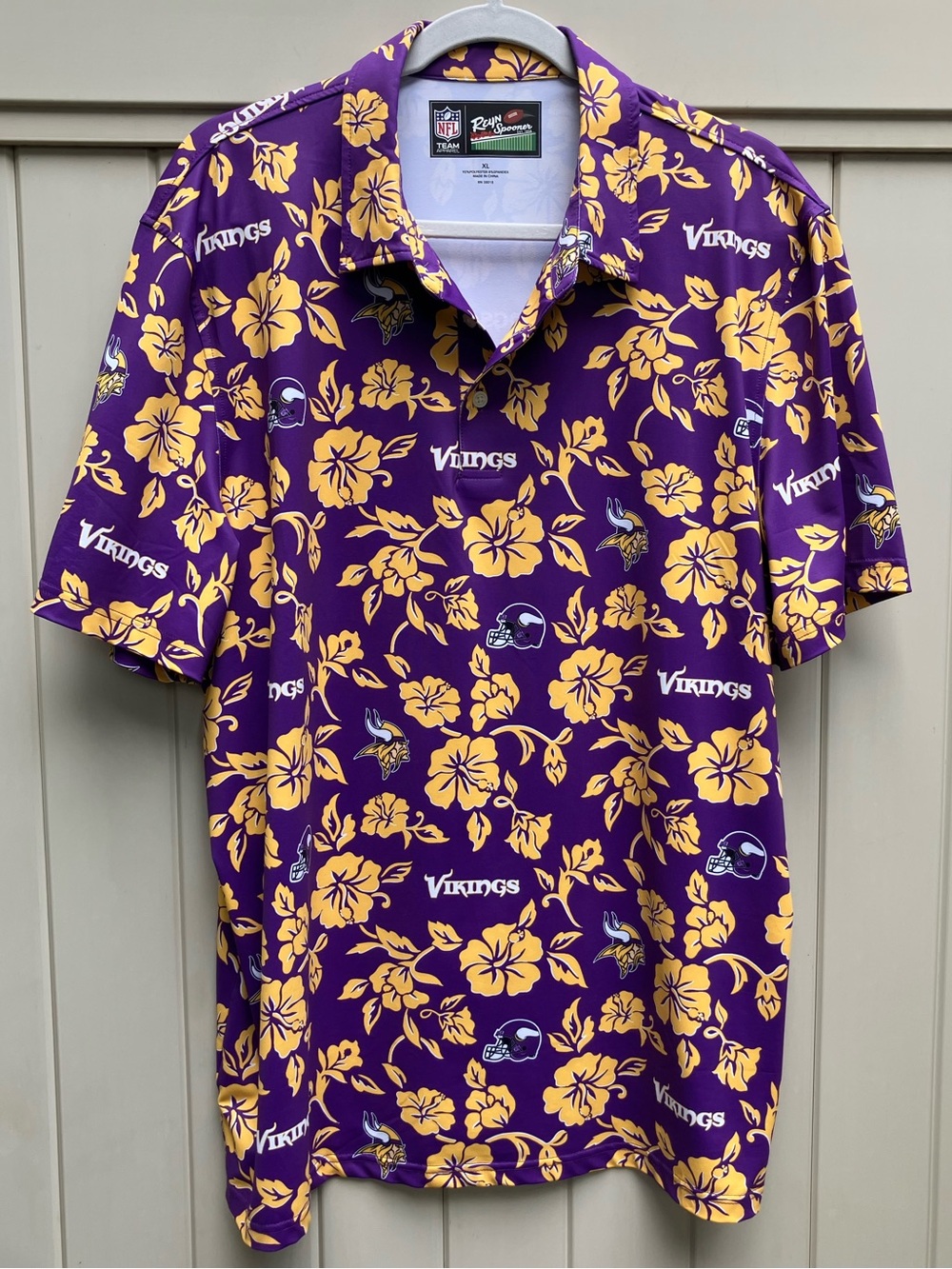 Reyn Spooner Minnesota Vikings men's XL polo special NFL Hawaiian shirt